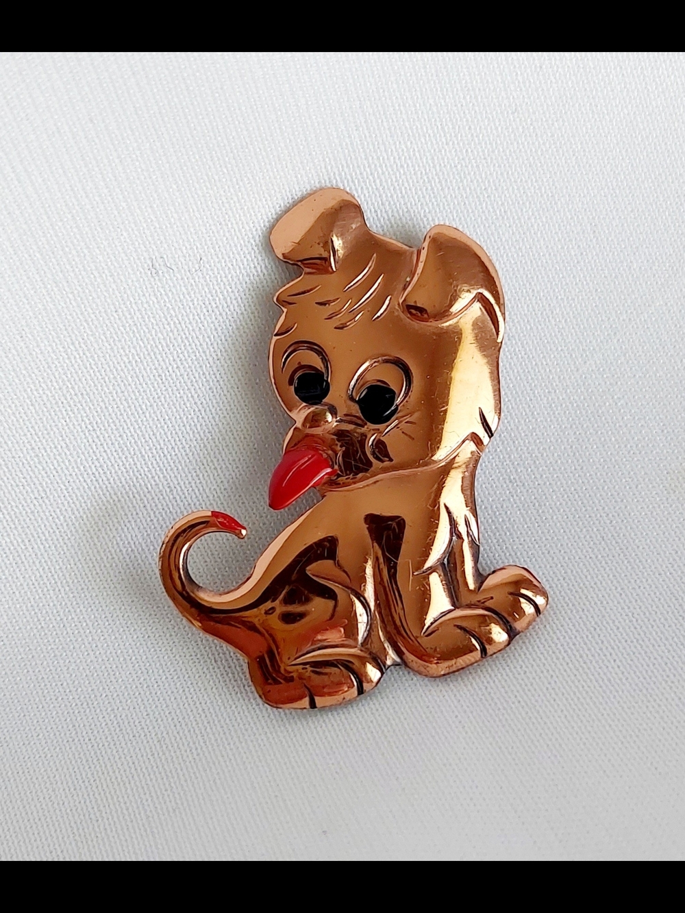 Vintage Copper Puppy Pin